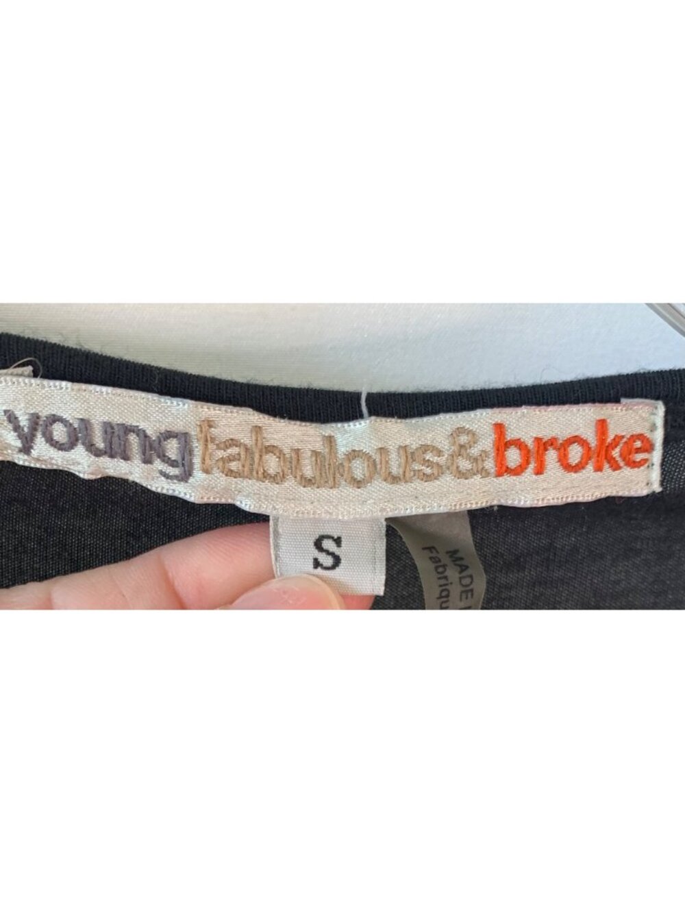YOUNG, FABULOUS and BROKE Black + Tan Tie-Dye Cap Sleeve Knit Mini Dress Small - Picture 3 of 7